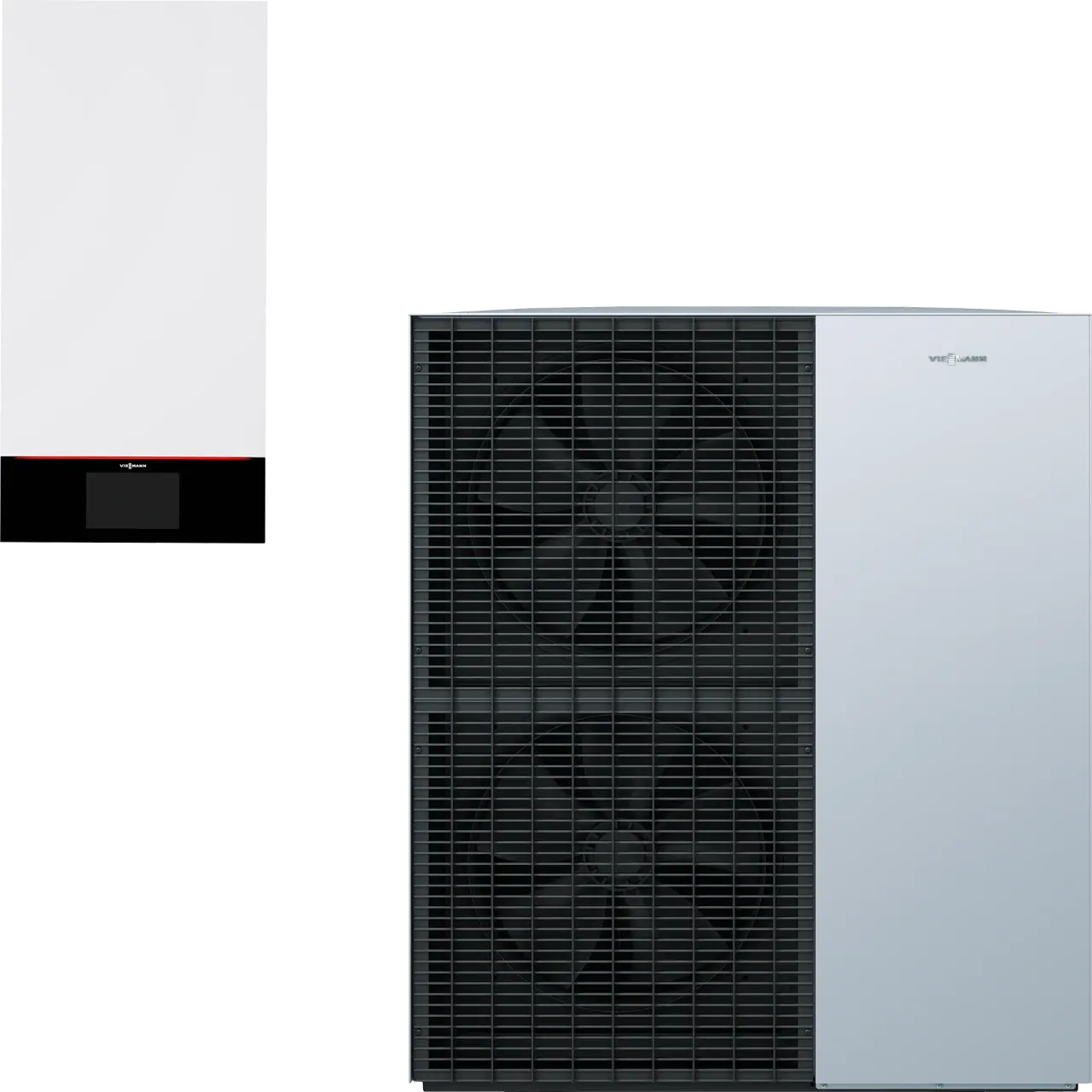 Pompe à chaleur air-eau Viessmann Vitocal 150-A : unité intérieure murale et unité extérieure