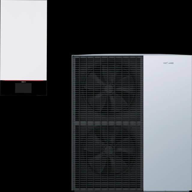 Pompe à chaleur air-eau Viessmann Vitocal 150-A : unité intérieure murale et unité extérieure
