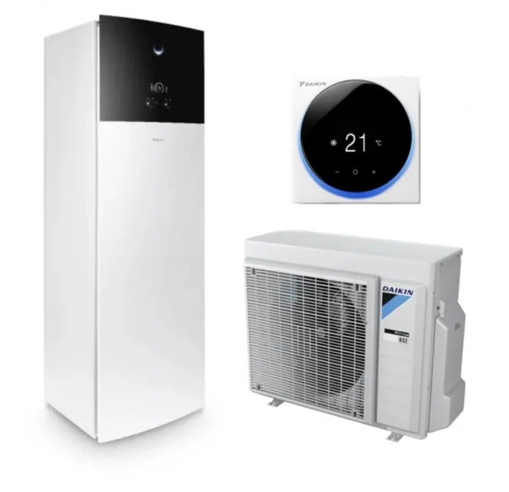 Daikin Altherma 3 : unité extérieure R32, colonne au sol et commande