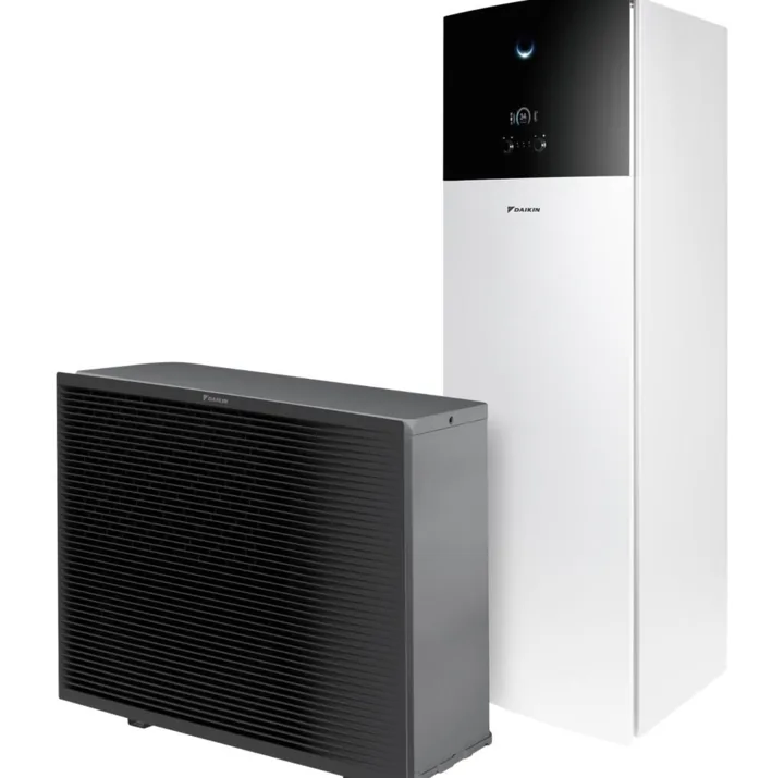 Daikin Altherma 4 H : unité extérieure anthracite et colonne au sol